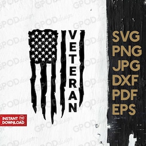 Veteran Flag SVG, Distressed USA Flag Svg, Military veteran svg, Clipart for Cricut, 4th of July Svg | Vector Cut File, Digital download