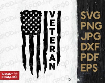 Veteran Flag SVG, Distressed USA Flag Svg, Military veteran svg, Clipart for Cricut, 4th of July Svg | Vector Cut File, Digital download