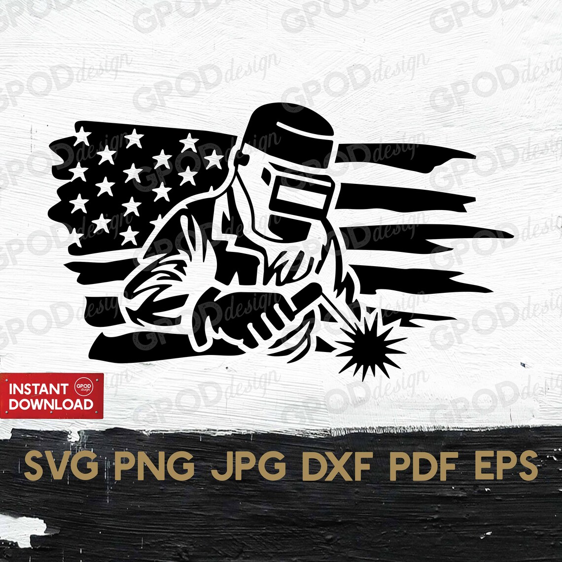 Welding man American Flag SVG Welding svg Clipart For Etsy