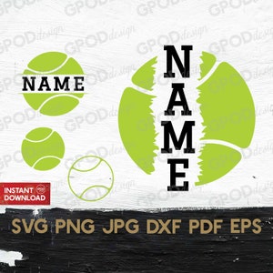 Tennis Naam SVG, Tennis svg, Clipart voor Cricut, Senior Tennis Mom svg, Tennis Team svg, Tennis sjabloon | Vector Cut File, Digitale download
