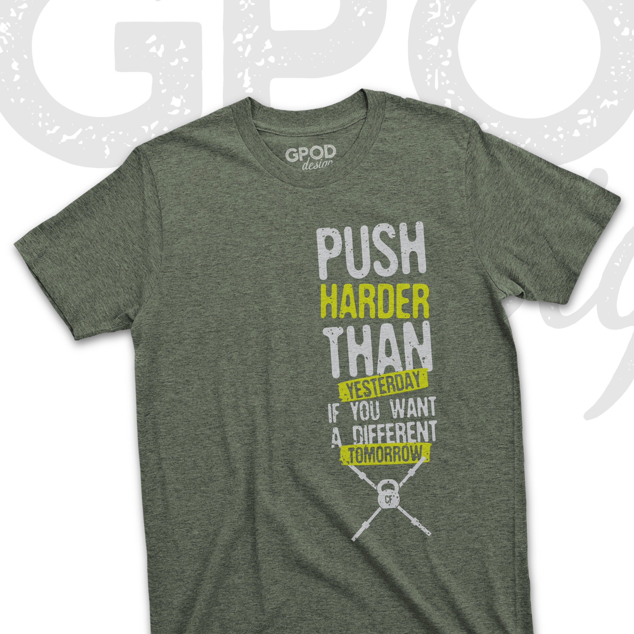 Push Harder Than Yesterday shirt funny Crossfit Wod shirt Etsy