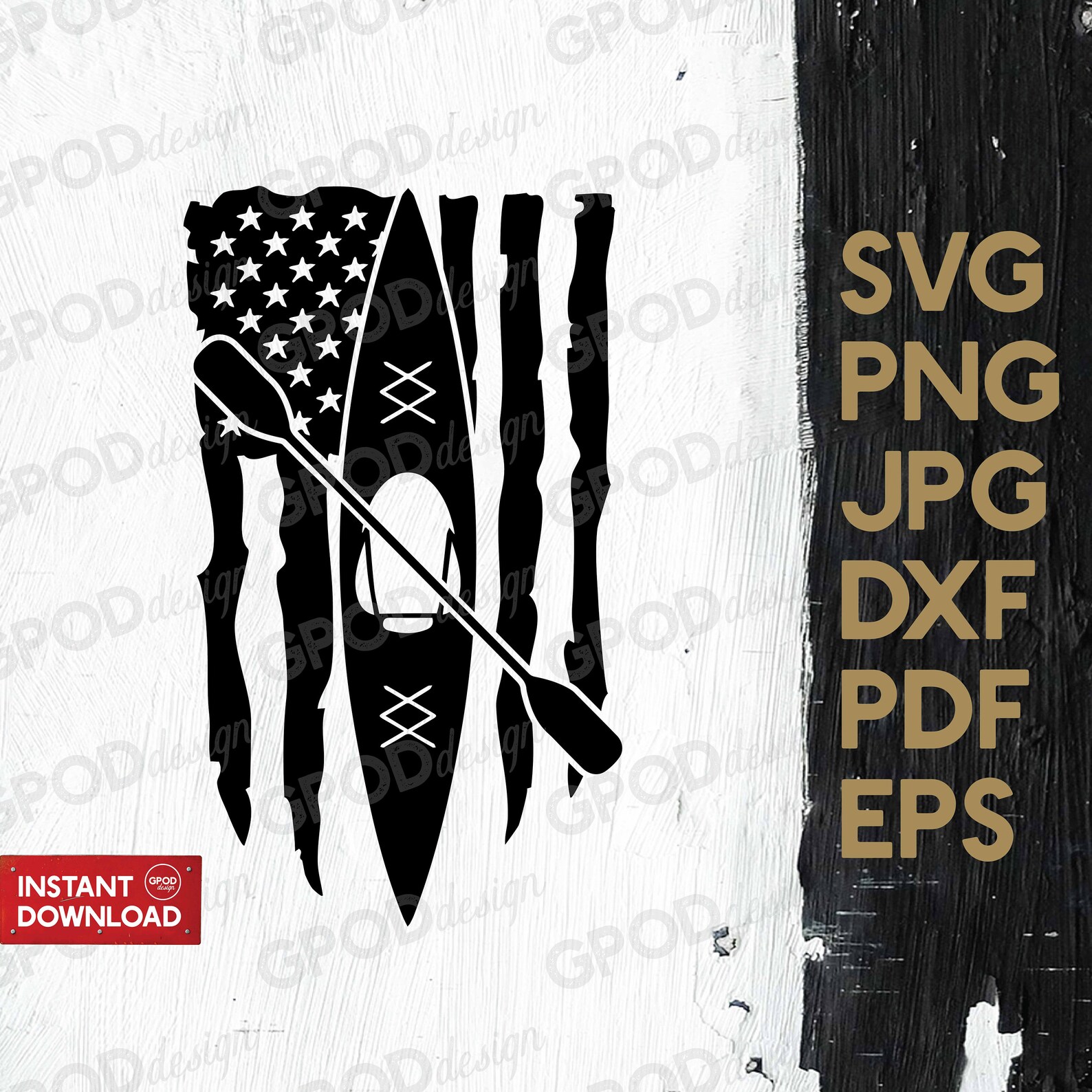Kayak With Flag SVG Kayaking Svg Clipart for Cricut I'd Etsy