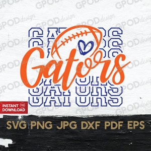 Gators Football SVG, Gators Mama svg, Clipart for Cricut, Let&#39;s go Gators svg, Loves Heart Gators Team svg, Perfect Gift | Digital download