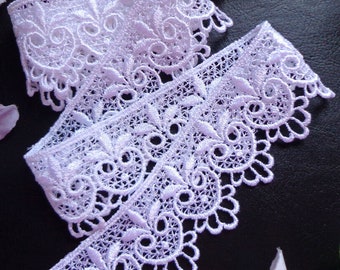 Venise Lace, 1+3/4 inch wide white color price for 1 yard