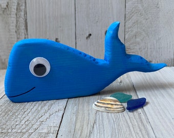 Wooden whale ornament 5th anniversary gift oak ornament