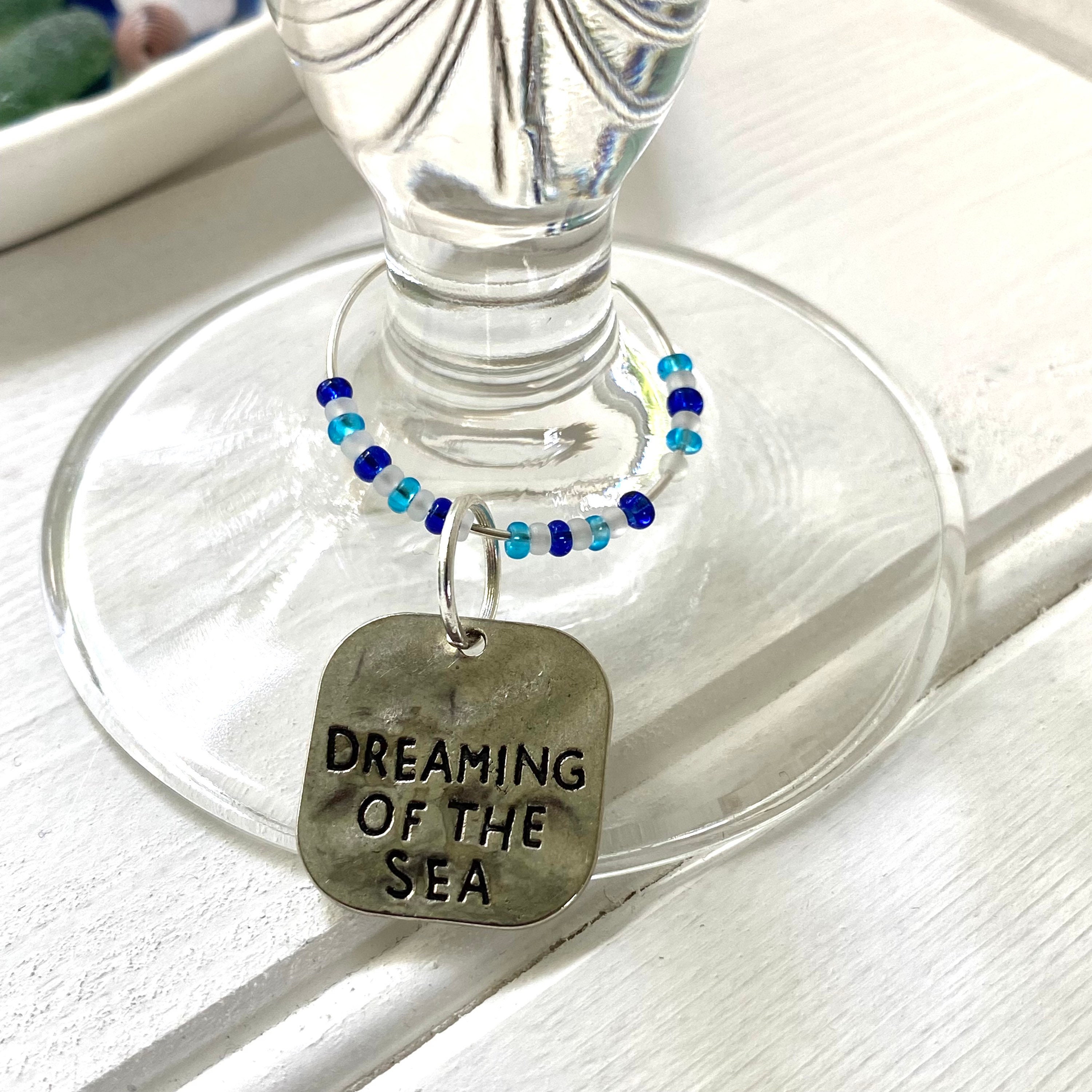 Sea glass wine charms nautical party favors Etsy