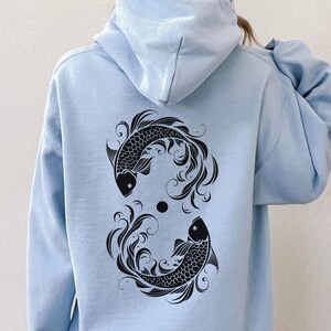 Koi Fish Hoodie Coconut Girl Sweatshirt Ocean Beach Hoodie Ocean Inspired Style Ocean Animal Shirt Shark Shirt Beachy Hoodies Whale Shark