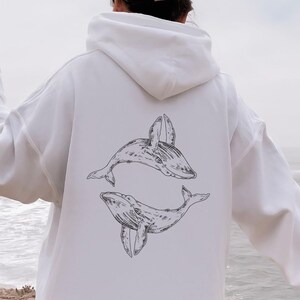 Whale Shark Whale Hoodie Coconut Girl Sweatshirt Ocean Beach Hoodie Ocean Inspired Style Ocean Animal Shirt Shark Shirt Beachy Hoodies