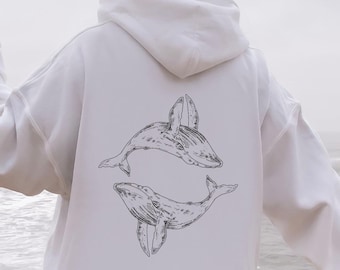 Whale Shark Whale Hoodie Coconut Girl Sweatshirt Ocean Beach Hoodie Ocean Inspired Style Ocean Animal Shirt Shark Shirt Beachy Hoodies