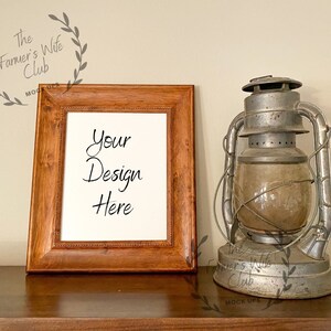 8 x 10 Frame Mock Up - Farmhouse Frame MockUp- Lantern Mock Up Frame- 4:5 Ratio Frame Mock up
