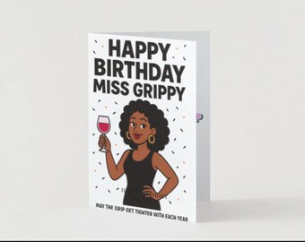 Von der Karibik inspirierte Geburtstagskarten | Mrs Grippy Style Lustige Insel Grußkarte | Humor-Karte