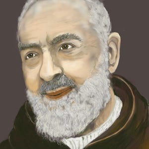 Saint Padre Pio digital painting, png format, ready for printing
