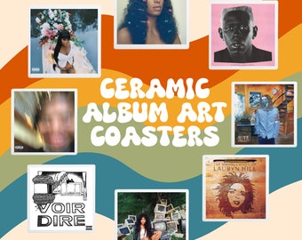 Album Art Coaster, Ceramic Album Art Coaster, Ceramic Music Coaster, Photo Coaster