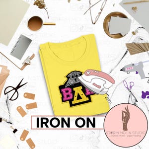 Brokatowe greckie żelazko na, Homecoming Bey, DIY żelazko na projekt
