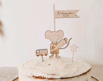 mouse cake topper boy | Kindergartener | wood | truck | garbage collection | star | cake toppers