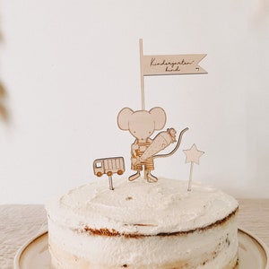 Maus Caketopper Junge | Kindergartenkind | Holz | LKW | Müllabfuhr | Stern | Cake Topper