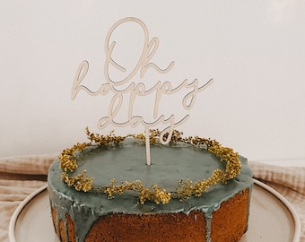 Oh happy day - wooden cake topper