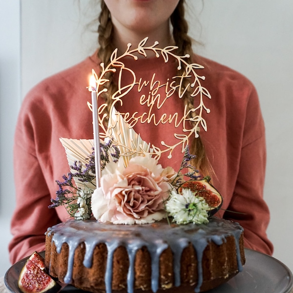Caketopper - You are a gift - Wood