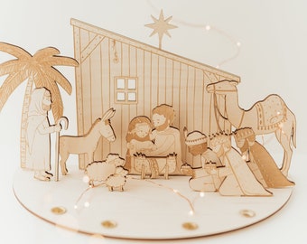 Large nativity scene | Candle plate | Advent wreath | Light arch | Christmas decoration | Christmas