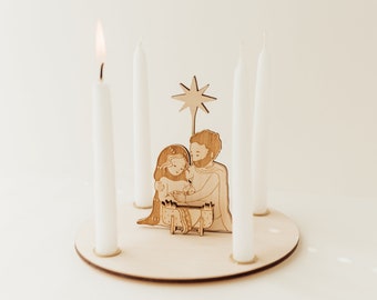 Small crib - candle plate - advent wreath