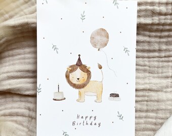 Postcard - lion - Happy Birthday