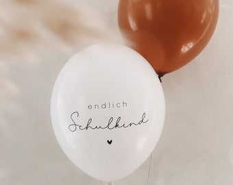 Öko Luftballons | endlich Schulkind | 3er Set | weiß | biologisch abbaubar