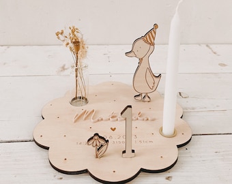 Small playful birthday plate | goose | duck | Candle plate | Birthday train | Children's birthday decorations