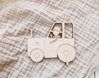 tractor | single connector | Candle Plate | birthday wreath | Children's Birthday | birthday plate