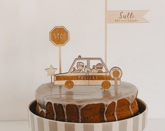 Police cake topper | little crook | star | children's birthday | cake decoration