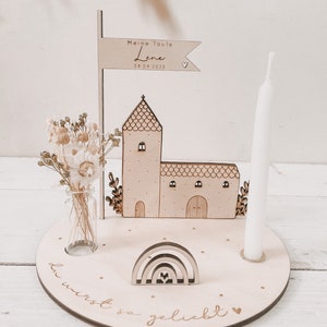 Candle Plate Baptism | Blessing | Communion | Confirmation | made of wood