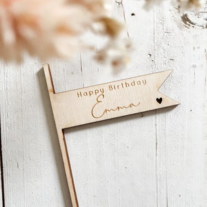 Cake topper pennant Happy Birthday