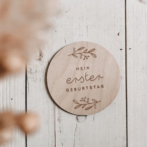 Meilenstein aus Holz - mein erster Geburtstag-