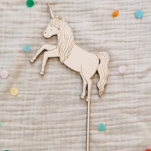 Caketopper Prinzessin Einhorn Turm Märchen Holz Tortendeko Einhorn