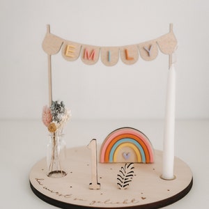 Rainbow birthday plate Candle plate Birthday board Children's birthday decorations image 3