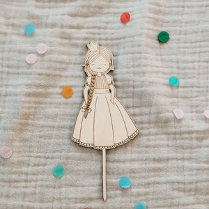 Caketopper Prinzessin Einhorn Turm Märchen Holz Tortendeko Prinzessin