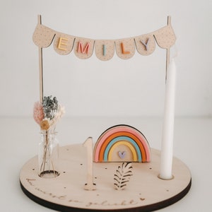 Rainbow birthday plate Candle plate Birthday board Children's birthday decorations image 4