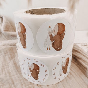 5 Sticker - Baby - 6cm -mit oder ohne Blumenkranz