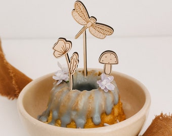 Mini dragonflies | Mini poppies | Cake topper