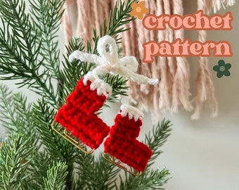 Mini Winter Ice Skates Crochet Pattern / Christmas Crochet Ornaments / Holiday Handmade Decor