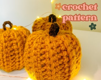 Plush Pumpkin Crochet Pattern / PDF Download / Halloween Crochet Decor / Autumn DIY Home Decor