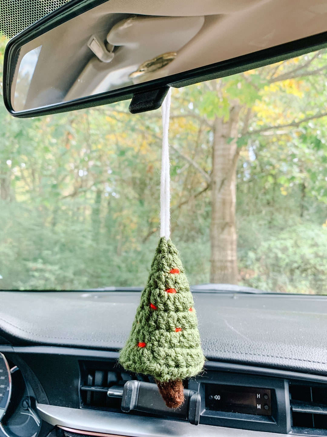 Christmas Tree Rearview Mirror Hanging Crochet / Christmas Car Etsy