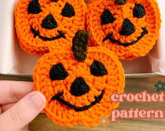 Patrón de crochet de mini calabaza / Patrones de crochet de Halloween / Patrones de crochet de otoño y otoño / Patrón de crochet de calabaza con apliques