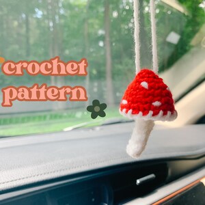 Mini Mushroom Crochet Pattern / PDF Download - Rearview Mirror Window Hanging Car Accessories for Teens