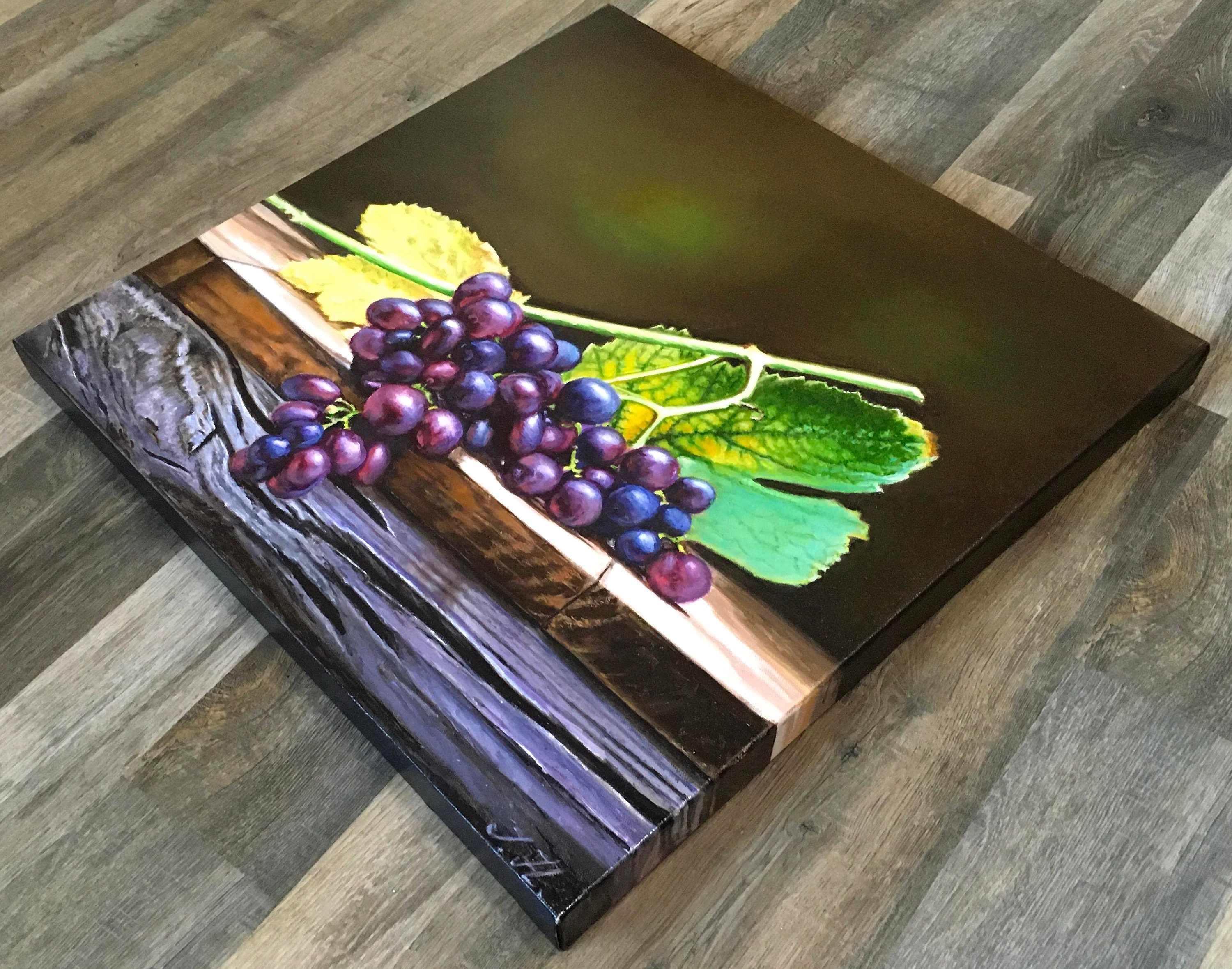 Grapes Original Oil Painting on Canvas Fruit Still Life Artwork Oil ...