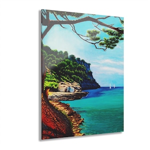 Seaside Blue Lagoon Landscape Acrylic Glass Wall Art Print, Coastal  Home Decor, Nautical Wall Decoration, Coastal View Wall Decor