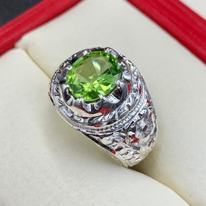 Men's peridot rings for sale clearance
