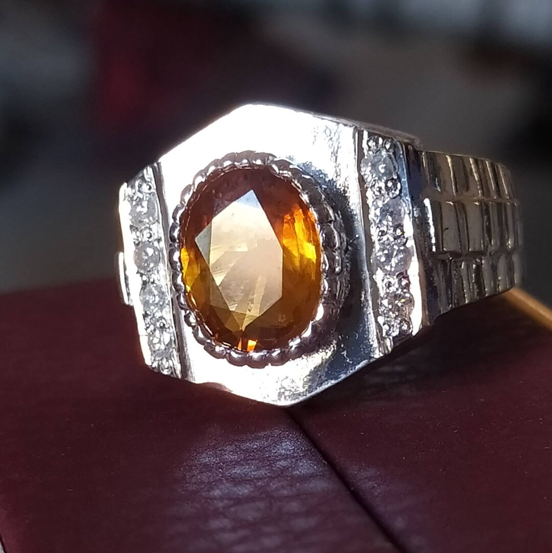 Buy JEMSPRIME 13.25 Ratti 12.25 Carat Natural Certified Yellow Sapphire  (Pukhraj) Fine ADJUSTABLE Panchdhatu Gold Finger Ring For Men & Boys at  Amazon.in