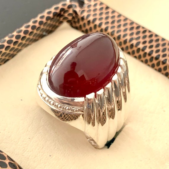 Buy Yemeni Aqeeq Rings Natural Aqeeq Ring Carnelian Agate Silver 925  Handmade Ring Islamic Ring Shia Ring Online in India - Etsy