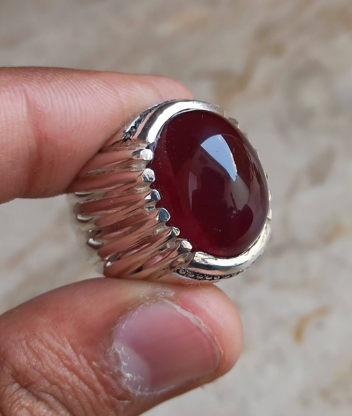 Mens Aqeeq Rings Yemeni Aqeeq Ring Brown Agate Ring Akik Ring Etsy