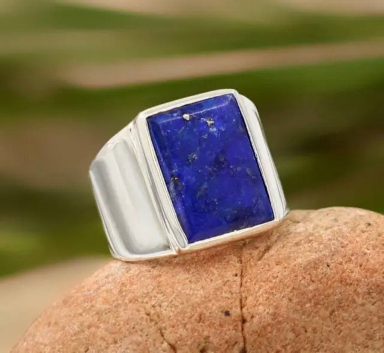Lapis Lazuli Ring ,Sterling Brass Ring, Healing Raw Crystal Ring, Ring for  Man, Women at best price in Jaipur
